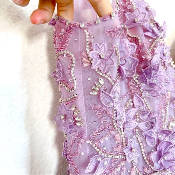 Mac Duggal High Low Spaghetti Strap Prom Gown 11207 Lilac - Picture 8 of 13